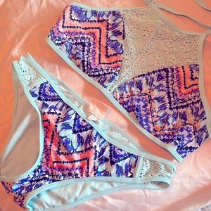 mint blue tie dye swimsuit bottoms